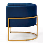 Mid-Century Accent Chair with Metal Frame & Curved Back Support
