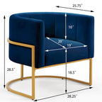 Mid-Century Accent Chair with Metal Frame & Curved Back Support