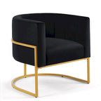 Mid-Century Accent Chair with Metal Frame & Curved Back Support