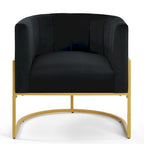 Mid-Century Accent Chair with Metal Frame & Curved Back Support