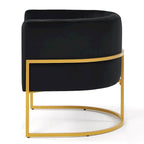 Mid-Century Accent Chair with Metal Frame & Curved Back Support
