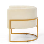 Mid-Century Accent Chair with Metal Frame & Curved Back Support