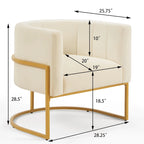 Mid-Century Accent Chair with Metal Frame & Curved Back Support