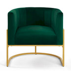 Mid-Century Accent Chair with Metal Frame & Curved Back Support
