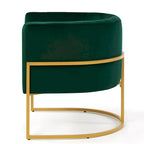 Mid-Century Accent Chair with Metal Frame & Curved Back Support