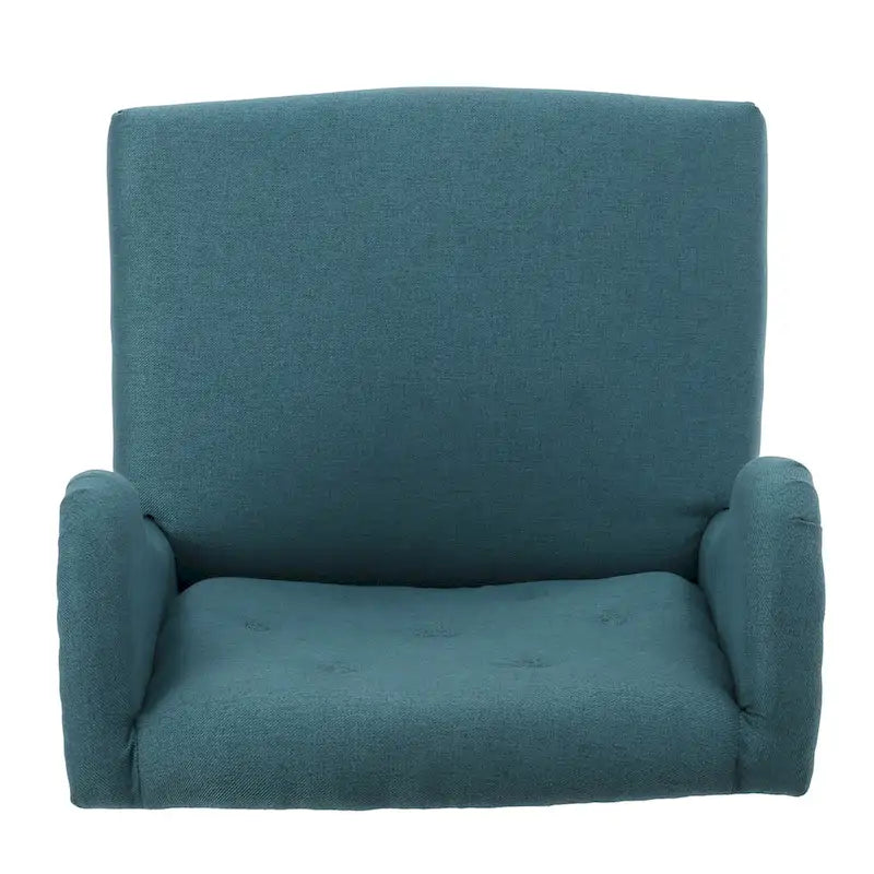 Modern 23.75 Button Tufted Accent Chair with Rubber Wood Frame and Nailheads for Living Room