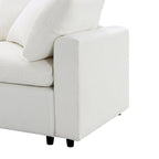 Beige 130 Chenille U-Shaped Sleeper Sectional Sofa, 6-Piece Modular Design