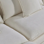 Spacious 142.52 U-Shaped Chenille Sectional Sofa with Double Cushions, Convertible Chaise and Ottomans