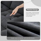 Grey 100 L-Shaped Convertible 4 Seater Sectional Sofa with Removable Ottoman and Matching Pillows, Perfect for Living Room