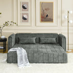 Modern 68 Foam 3 in 1 Pull-Out 3-seaters Bed Sleeper Sofa with Copper Nails and Two Drawers