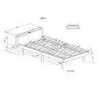 White Washed Twin Platform Bed with Built-in USB Port