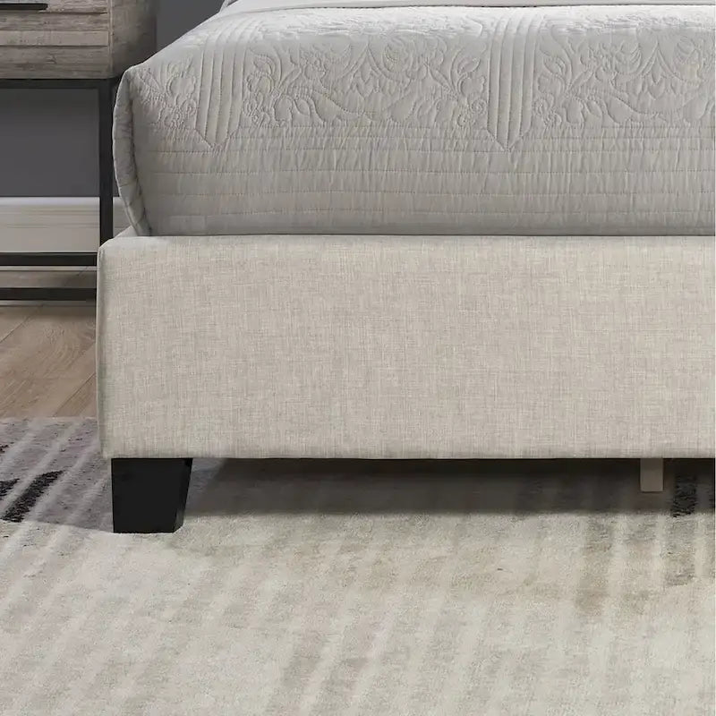 Upholstered Polyester Platform Bed with Button Tufted Wingback
