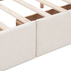 Queen Size Linen Button Tufted Platform Bed Frame with 4 Storage Drawers