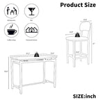 Modern Style 3-Piece Dining Set with Rectangular Table and 2 Upholstered Dining Chairs