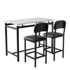 Modern Style 3-Piece Dining Set with Rectangular Table and 2 Upholstered Dining Chairs