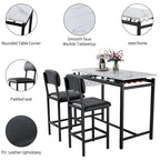 Modern Style 3-Piece Dining Set with Rectangular Table and 2 Upholstered Dining Chairs