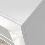 Modern Storage Cabinet with LED Light, Shelves and 3 Doors for Hallway, Dining Room