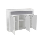 Modern Storage Cabinet with LED Light, Shelves and 3 Doors for Hallway, Dining Room