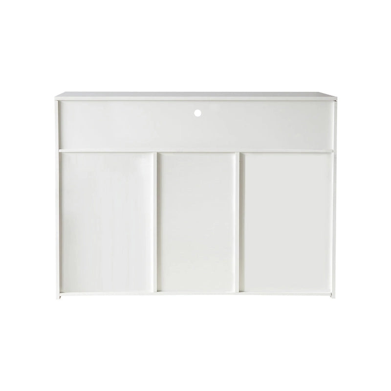 Modern Storage Cabinet with LED Light, Shelves and 3 Doors for Hallway, Dining Room