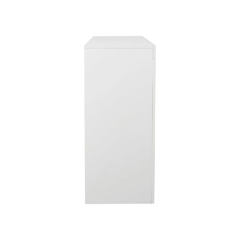 Modern Storage Cabinet with LED Light, Shelves and 3 Doors for Hallway, Dining Room