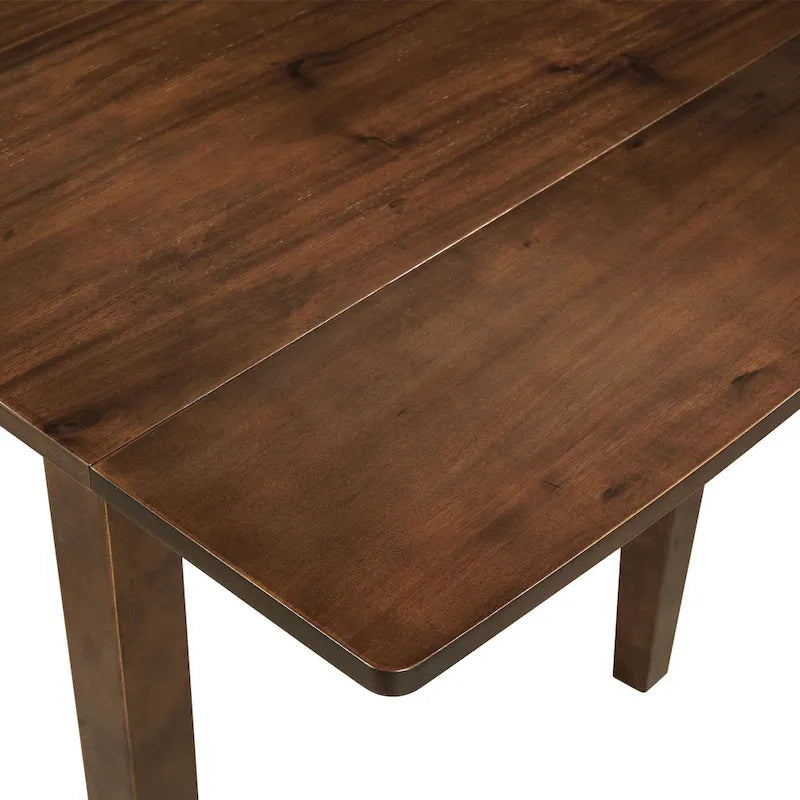 3-Piece Wooden Breakfast Nook Dining Table Set with Drop Leaf Table