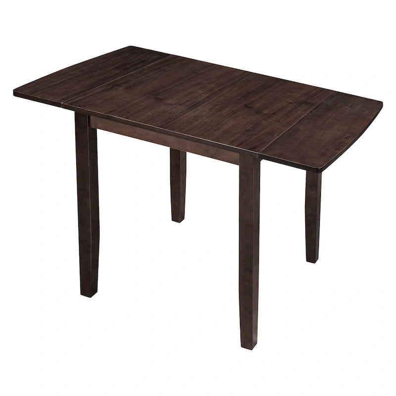 3-Piece Wooden Breakfast Nook Dining Table Set with Drop Leaf Table