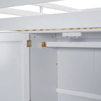 Full Solid Wood Loft Bed with Wardrobe & Desk