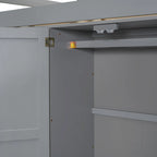 Full Solid Wood Loft Bed with Wardrobe & Desk