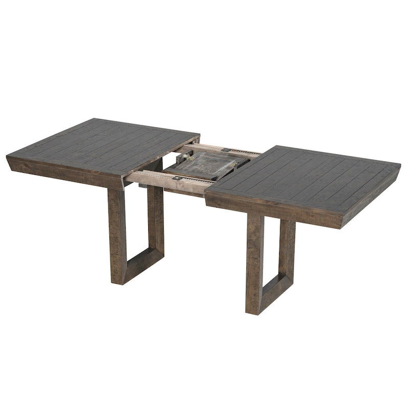 Traditional Style 7-piece Extendable Dining Table Set with Butterfly Leaf and 6 Upholstered Chairs