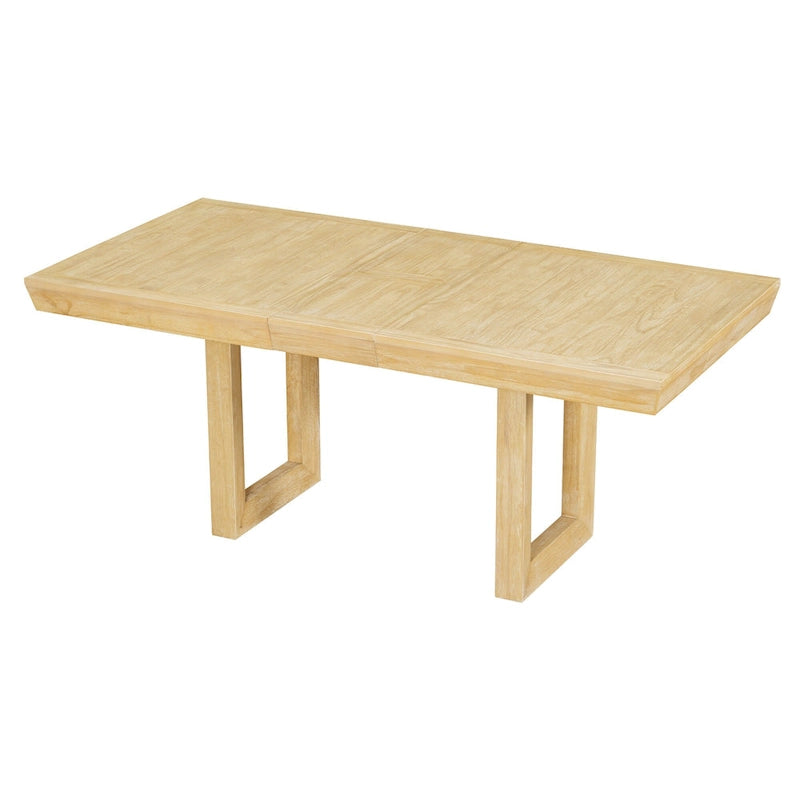 Traditional Style 7-piece Extendable Dining Table Set with Butterfly Leaf and 6 Upholstered Chairs
