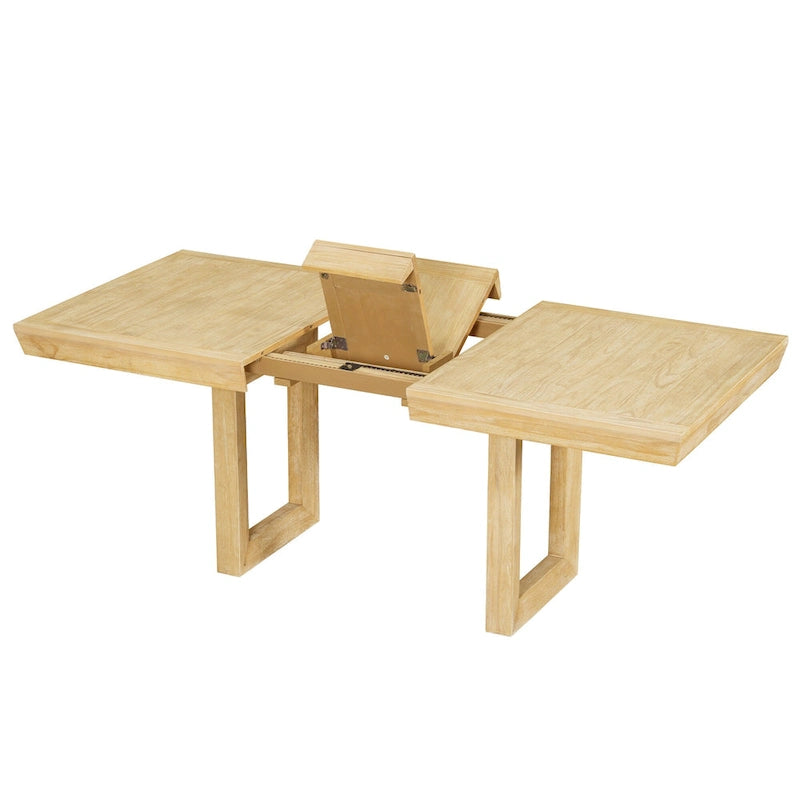 Traditional Style 7-piece Extendable Dining Table Set with Butterfly Leaf and 6 Upholstered Chairs