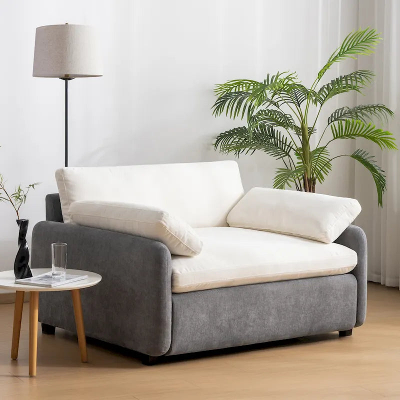 50 Oversized Chenille Upholstered Single Sofa Chair