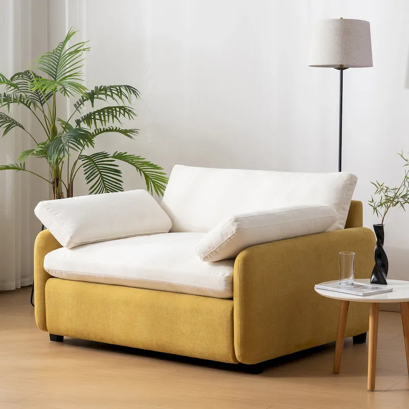 50 Oversized Chenille Upholstered Single Sofa Chair