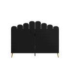 Art Deco Style Velvet Upholstered Platform Bed