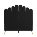 Art Deco Style Velvet Upholstered Platform Bed