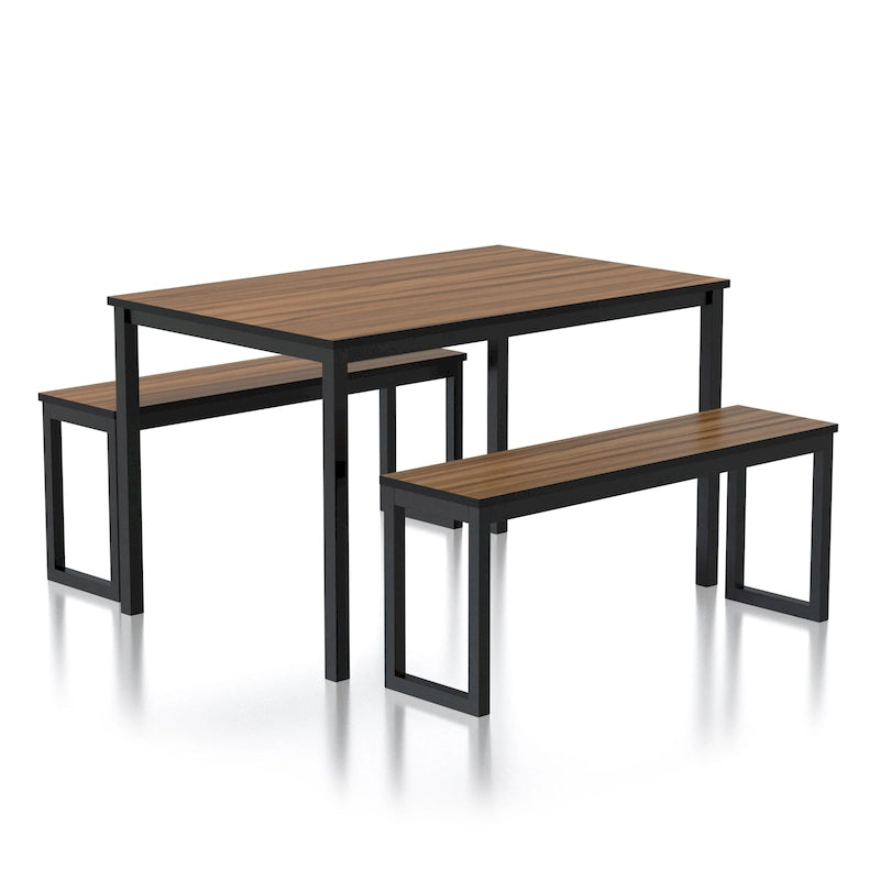 Rhese Transitional Metal 3-Piece Dining Table Sets by Furniture of America