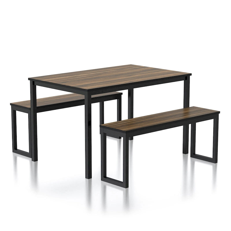 Rhese Transitional Metal 3-Piece Dining Table Sets by Furniture of America