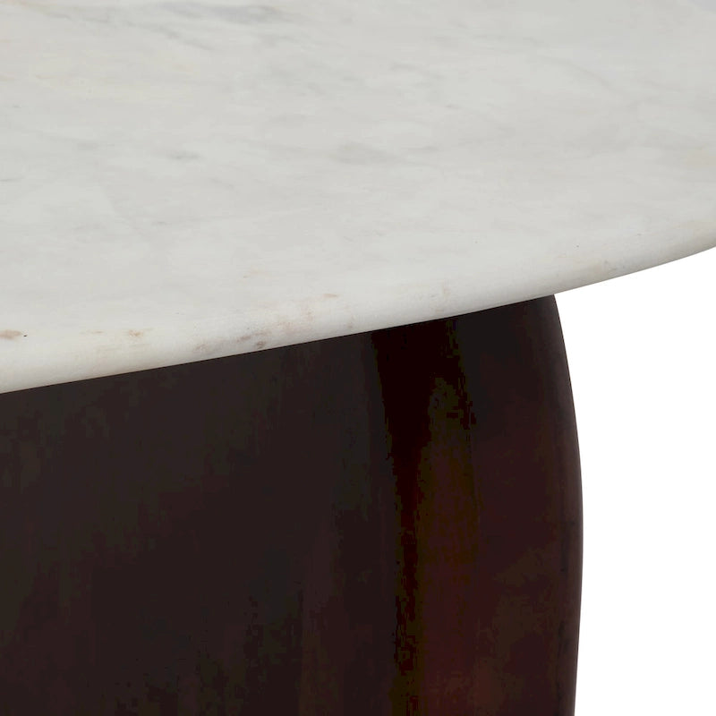 Sagebrook Home Modern Marble and Wood 16H Abstract Oval Coffee Table - 48 x 24 x 16