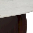 Sagebrook Home Modern Marble and Wood 16H Abstract Oval Coffee Table - 48 x 24 x 16