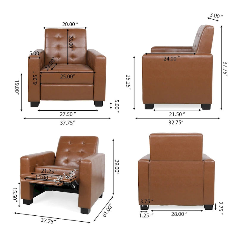 Upholstered Push-Back Recliner