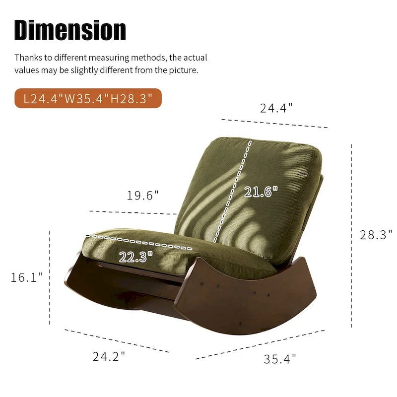 Comfortable Glider Rocking Chair - 24.20 x 35.40 x 28.30