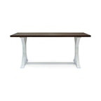 Cassia Farmhouse Traditional Table Acacia Wood with Legs by Christopher Knight Home - dark brown + white