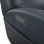 Genuine Leather Power Reclining 4-Seat Sofa For Living Room with Console, USB Port, Adjustable Headrest