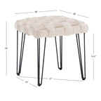 Newbury Handwoven Velvet Square Ottoman