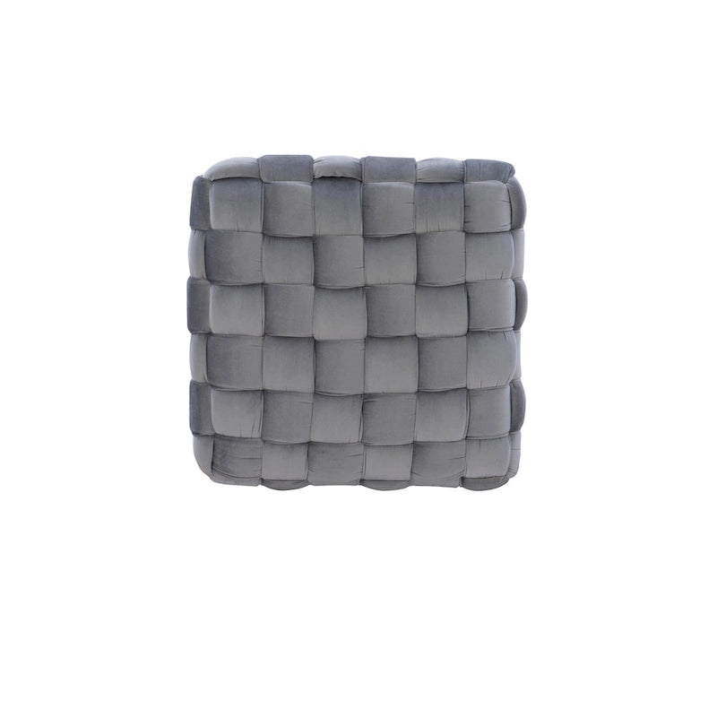 Newbury Handwoven Velvet Square Ottoman
