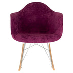 Wilson Contemporary Modern Velvet Rocker Chair - Nursery Rocking Accent Chair for Home Living Room Bedroom Patio
