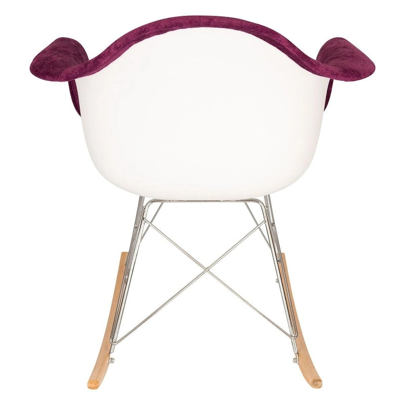 Wilson Contemporary Modern Velvet Rocker Chair - Nursery Rocking Accent Chair for Home Living Room Bedroom Patio