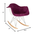 Wilson Contemporary Modern Velvet Rocker Chair - Nursery Rocking Accent Chair for Home Living Room Bedroom Patio