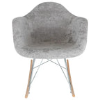 Wilson Contemporary Modern Velvet Rocker Chair - Nursery Rocking Accent Chair for Home Living Room Bedroom Patio