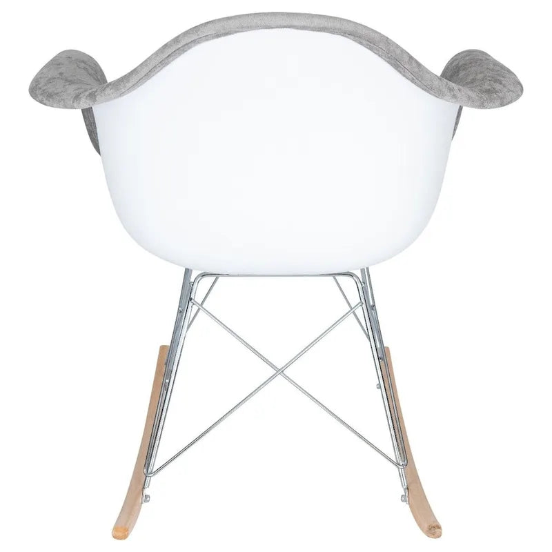 Wilson Contemporary Modern Velvet Rocker Chair - Nursery Rocking Accent Chair for Home Living Room Bedroom Patio